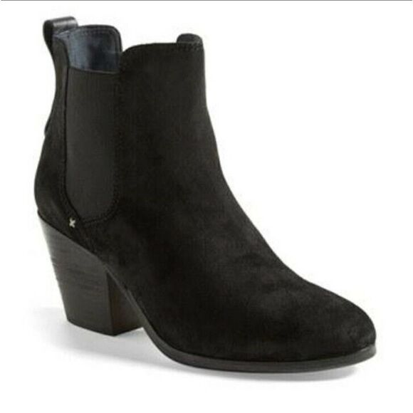 Rag & Bone Devon Black Suede Leather Ankle Bootie - Picture 1 of 11